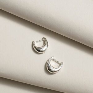 NWT Madewell Puffy Crescent Hoop Earrings - Sterling Silver